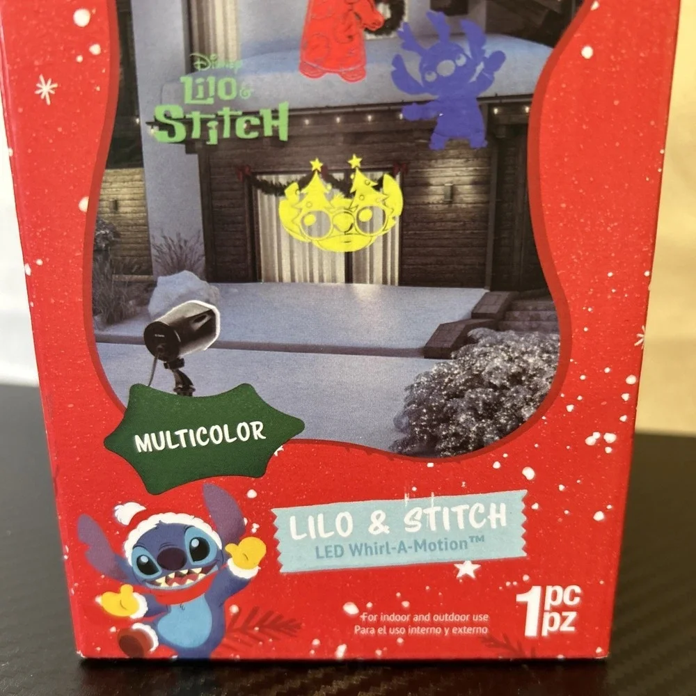 Disney Lilo & Stitch LED Whirl-A-Motion Christmas Light Projector Multicolor New